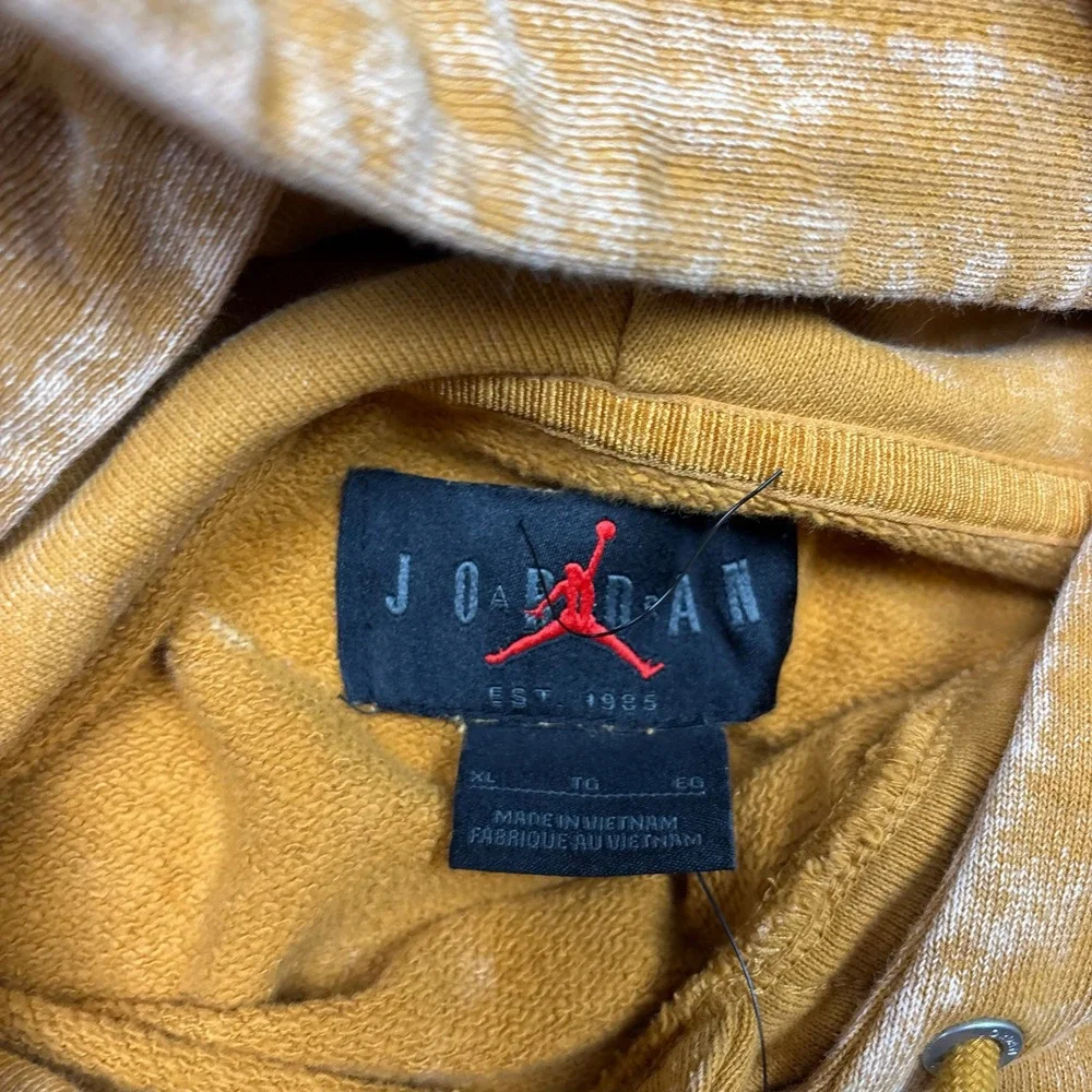 Jordan Essentials Mens Fleece Hoodie Gold Acid Wash DR3087-712 XL